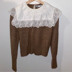 Zara oversized bib collar sweater